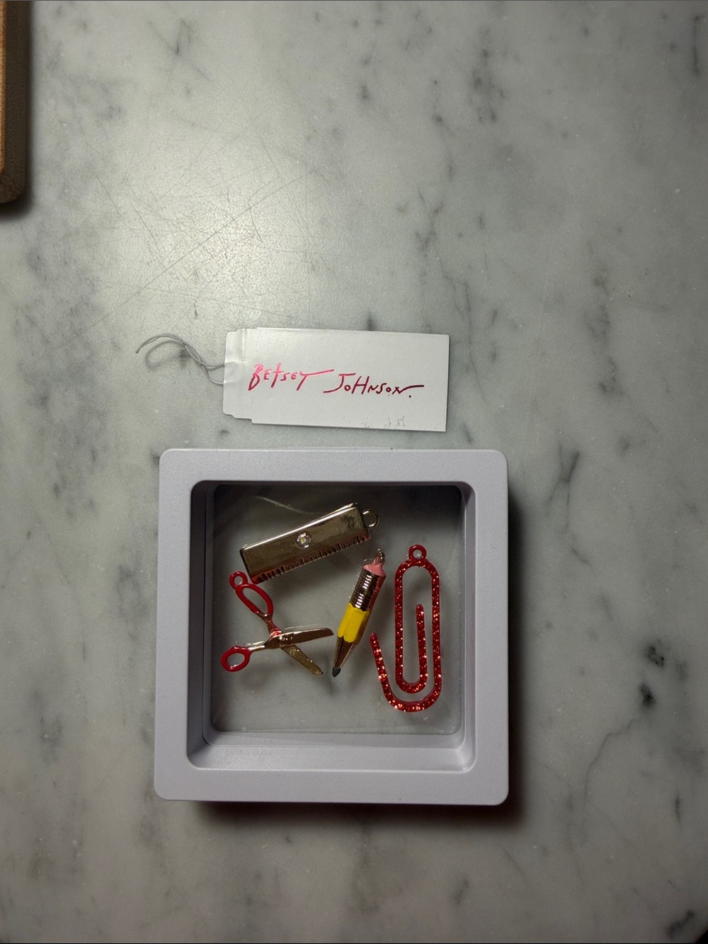 Betsey Johnson Red and Gold School Supply Charms
